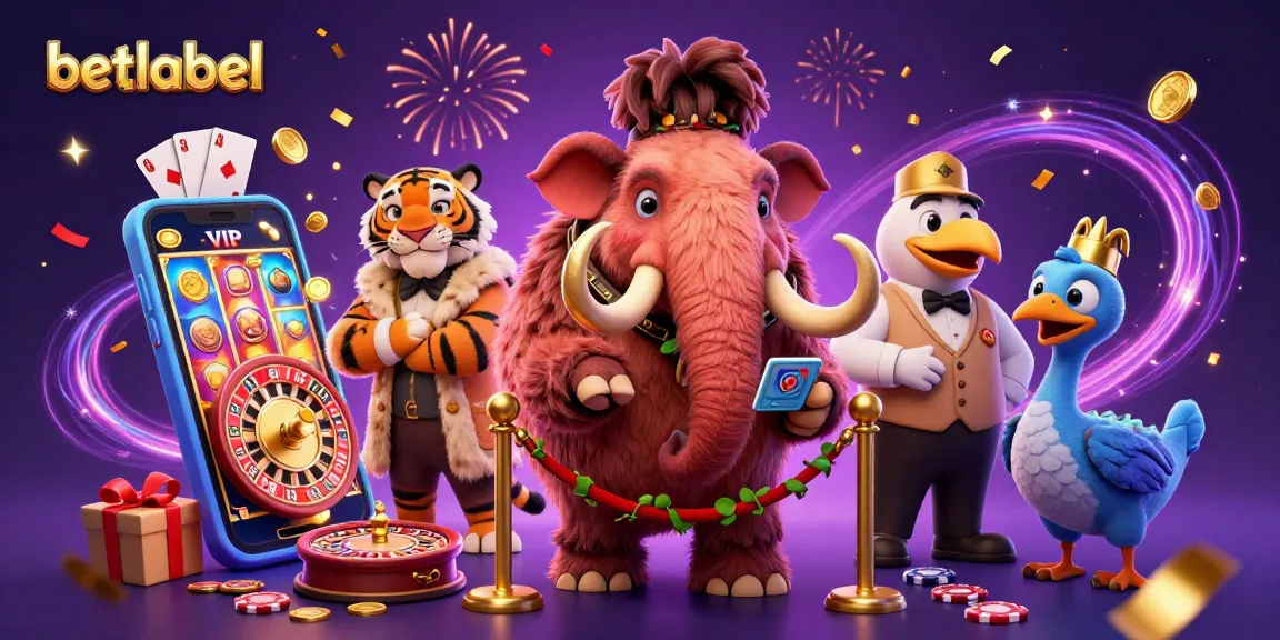 Experience the excitement of betlabel with an entertaining 3D casino scene featuring colorful games and characters.